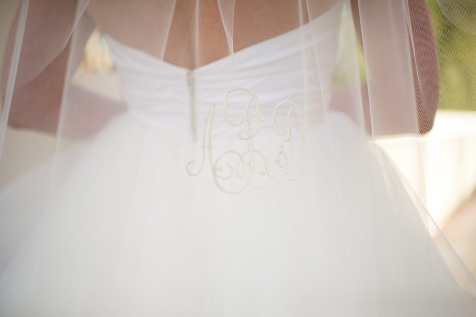 Monogrammed wedding veil