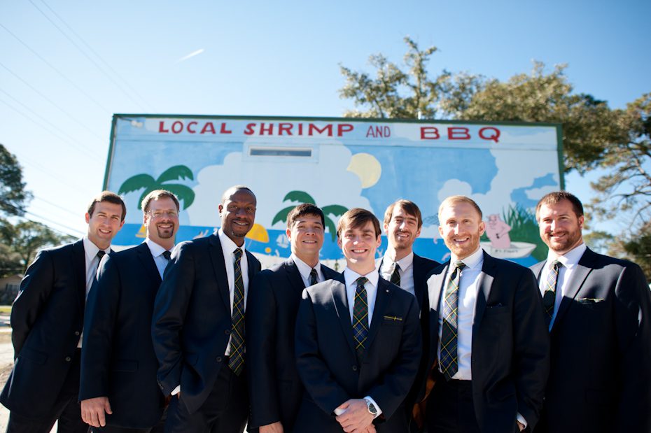 Groomsmen at tybee island wedding chapel