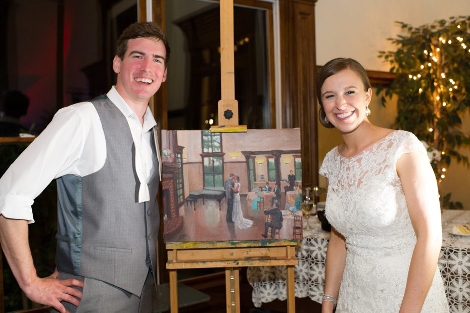 Live painting wedding reception