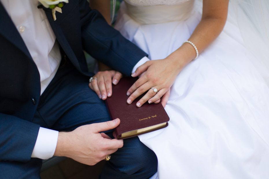Bible with name on it as wedding gift