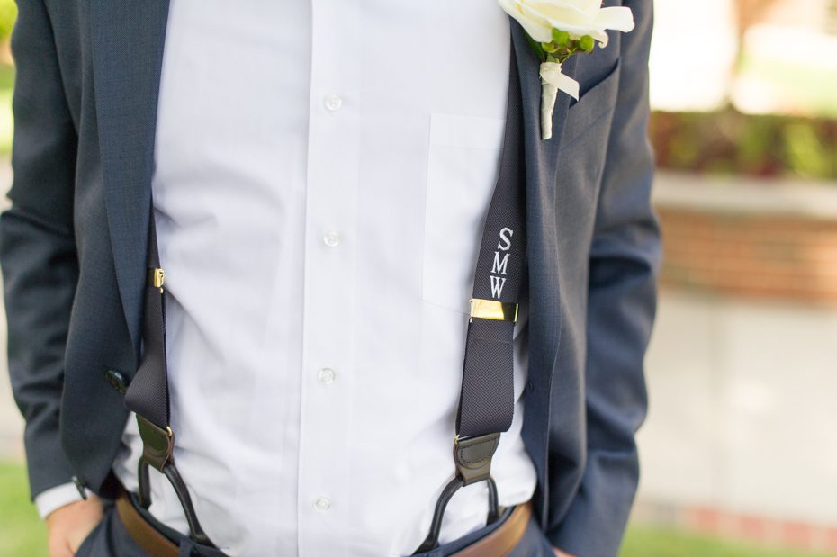 Monogrammed Suspenders for Groom