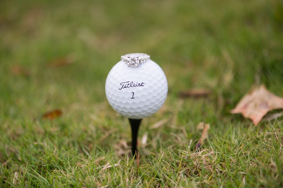 golf themed engagement photos