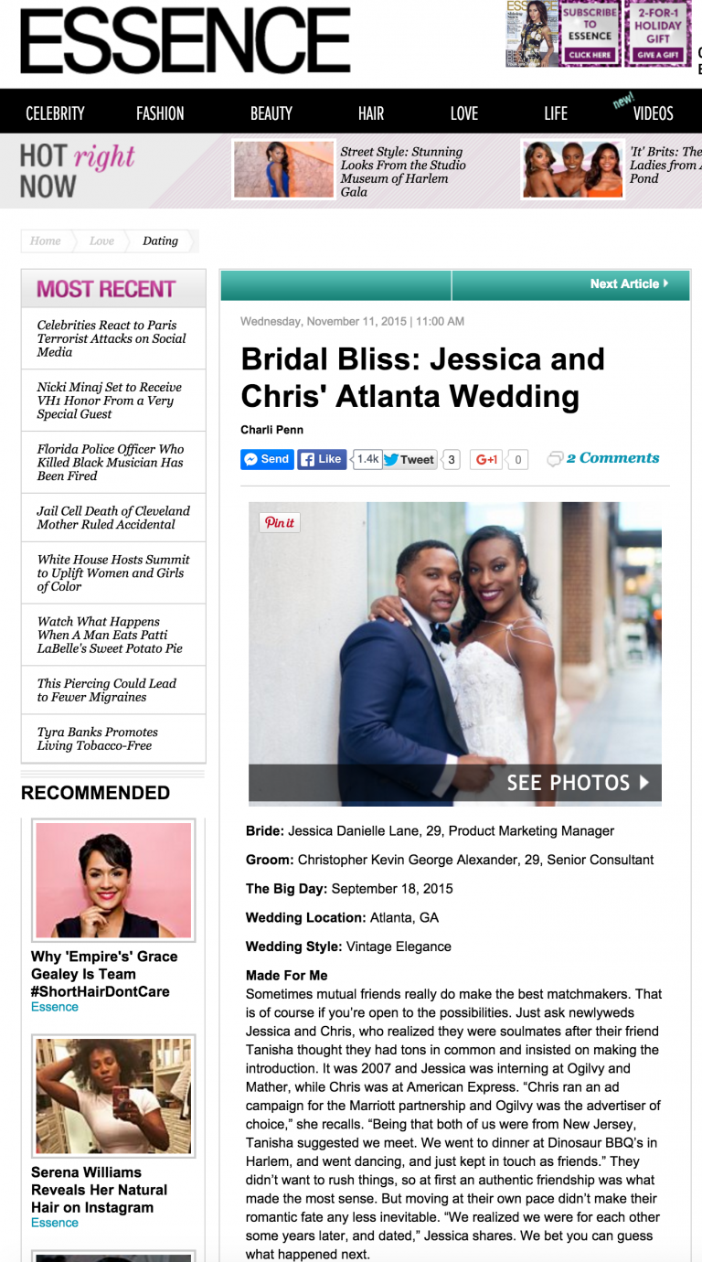 Essence Magazine Bridal Bliss