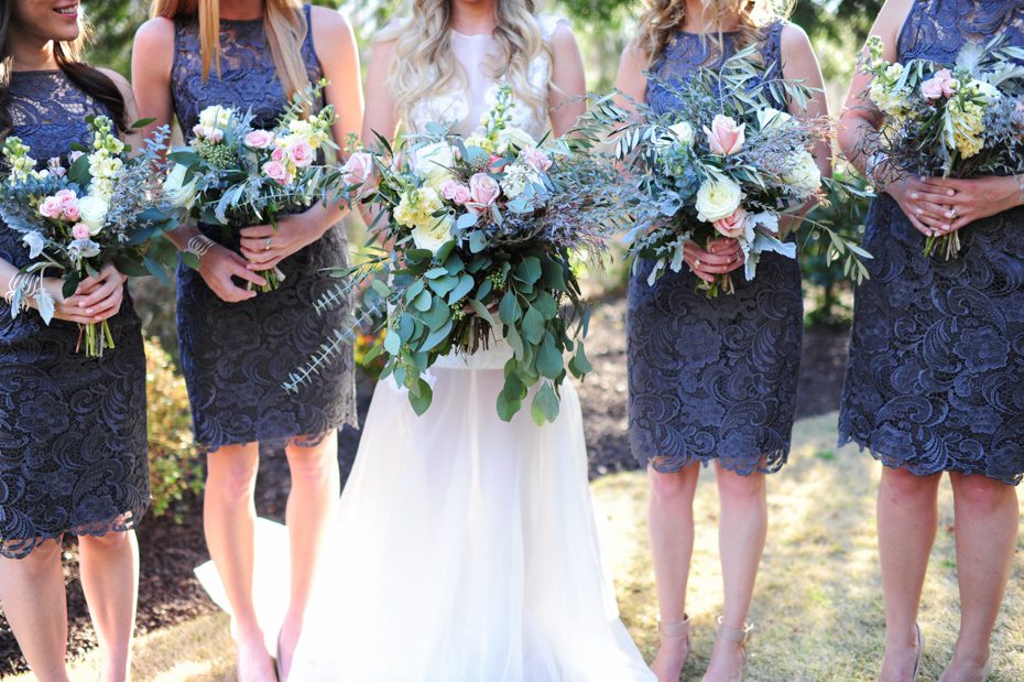 pink and white wildflower bouquets