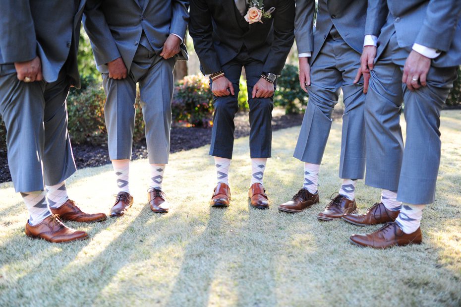 groomsmen wearing fun socks