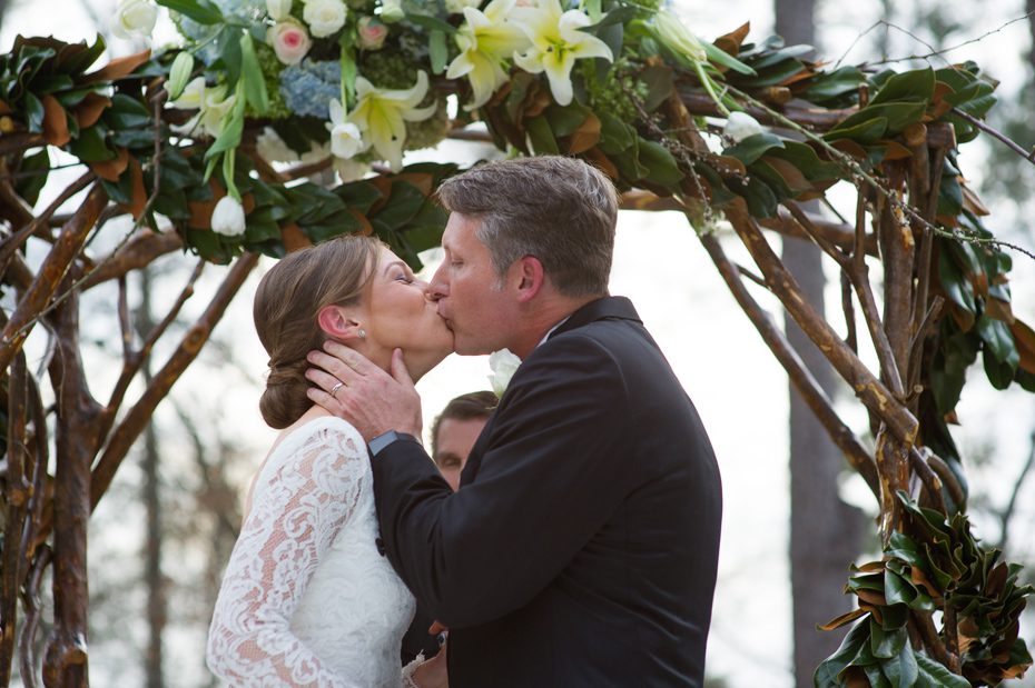 First kiss at wedding