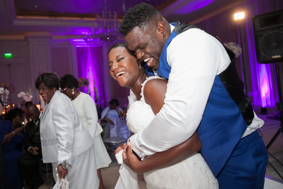 Geno Atkins dancing with his new wife Kristen at their wedding