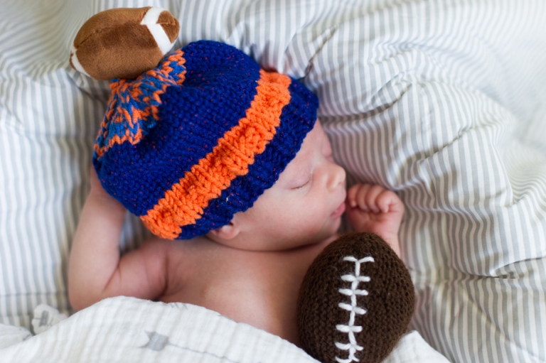 Newborn pictures with football