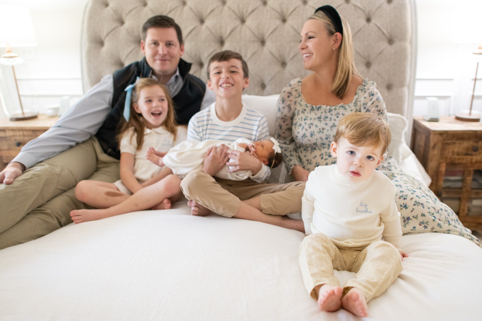 Newborn Photos with Four Children